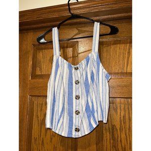 Torrid Linen Blend Button-Front Crop Tank